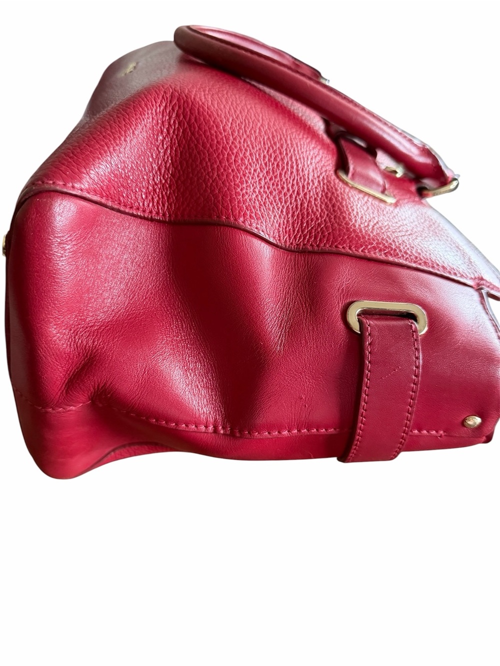 Coach Blake Red Pebbled Leather Satchel with Gold-Tone Hardware - Picture 5 of 10